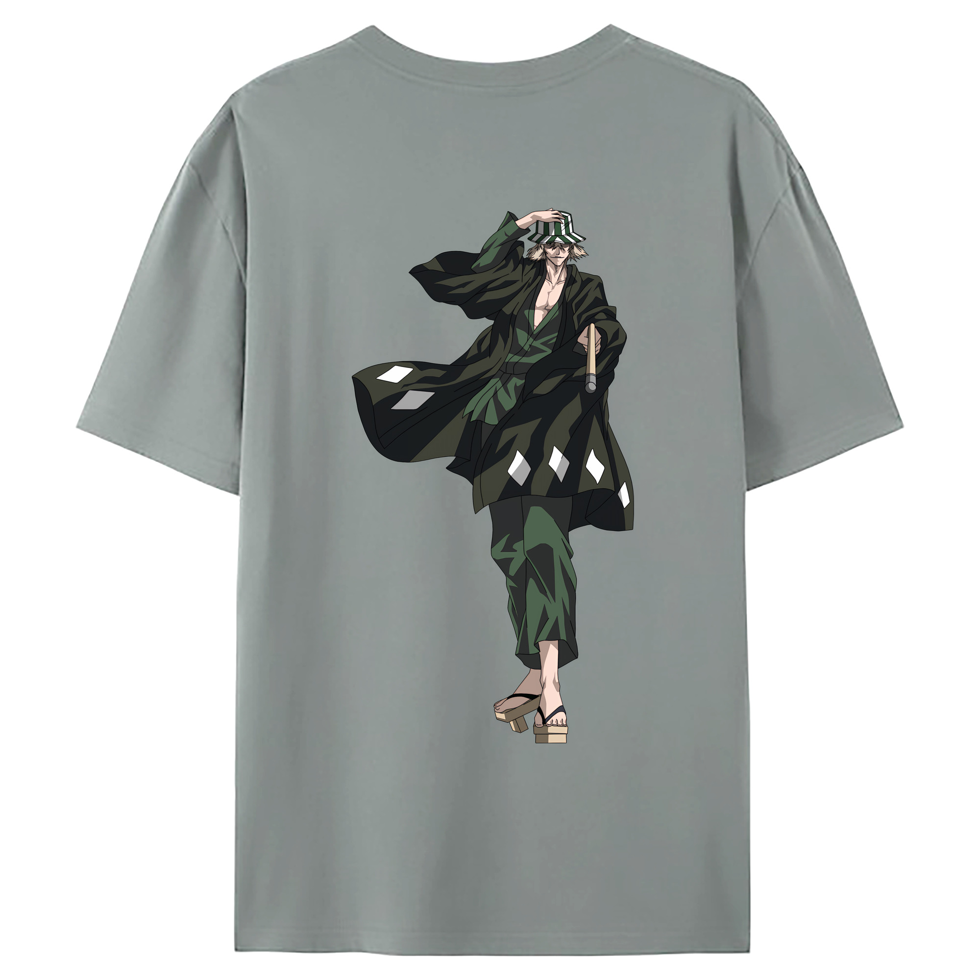 （画像用） "ブリーチ 浦原 喜助（うらはら きすけ） BLEACH Urahara Kisuke " 綿100％ メンズ半袖Tシャツ（バックプリント） 通気性